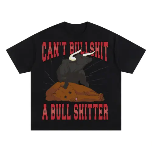 Bulls Oversized Black Graphic Tee