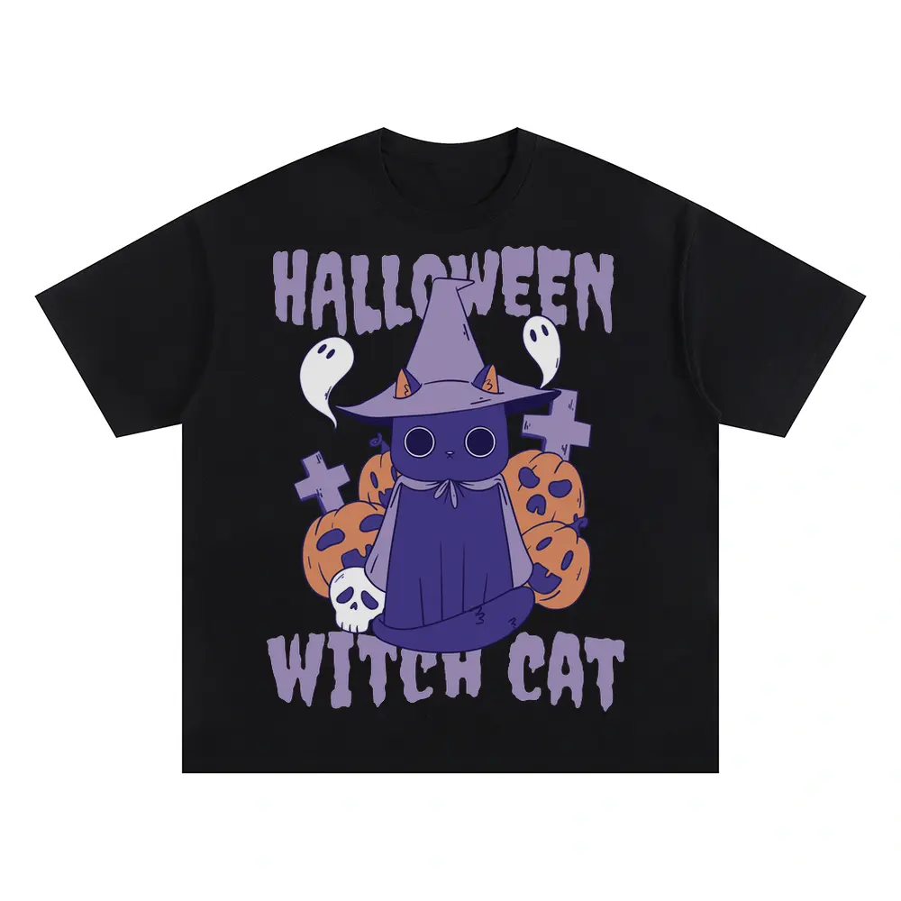Witchcat Oversized Black Graphic Tee