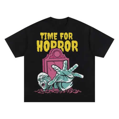 Zombie A Oversized Black Graphic Tee