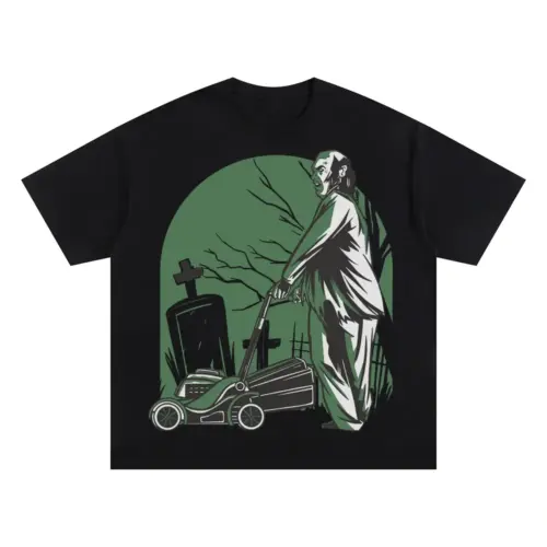 Zombie Oversized Black Graphic Tee