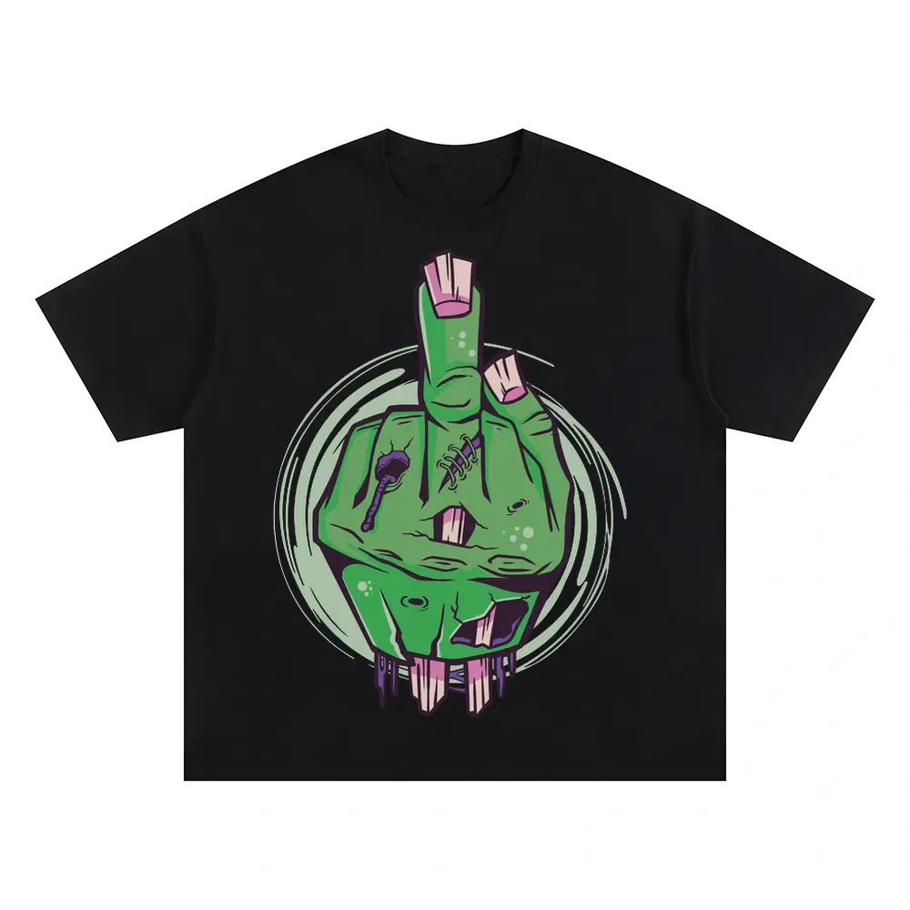Zombiehand Oversized Black Graphic Tee