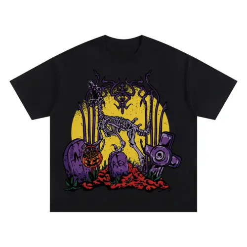 Zombie Trex Oversized Black Graphic Tee