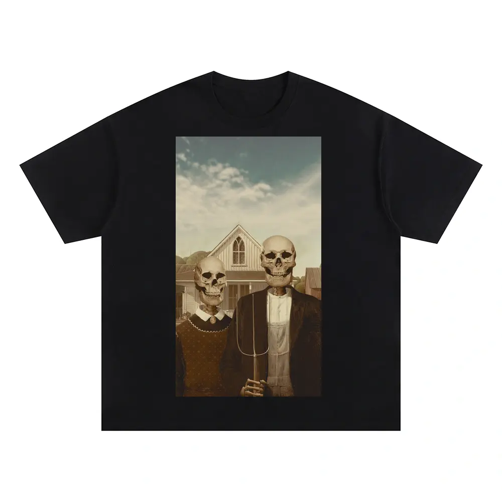 American Gothic Phonecase A Oversized Black Graphic Tee