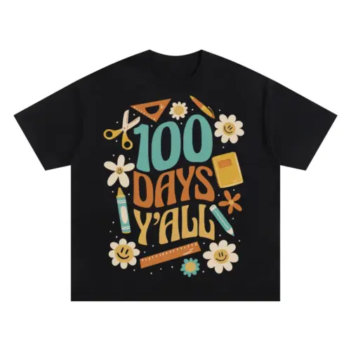 100 Days Oversized Black Graphic Tee