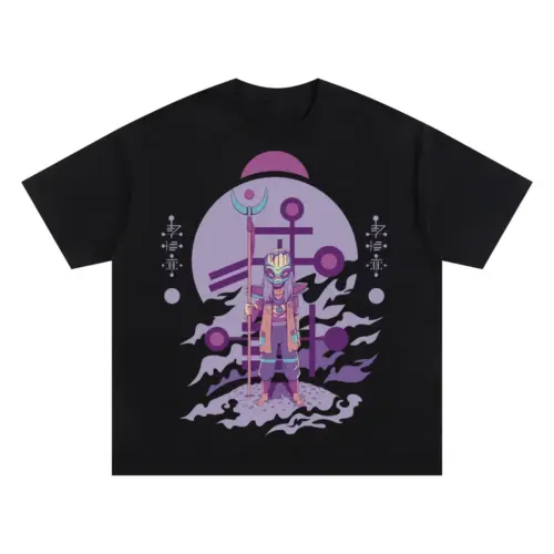 Alien Invasion B Oversized Black Graphic Tee