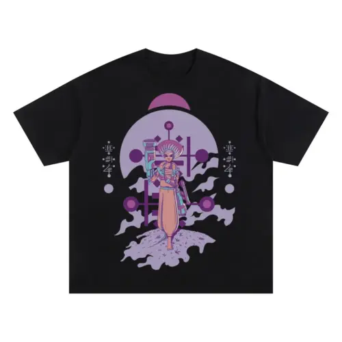 Alien Invasion D Oversized Black Graphic Tee
