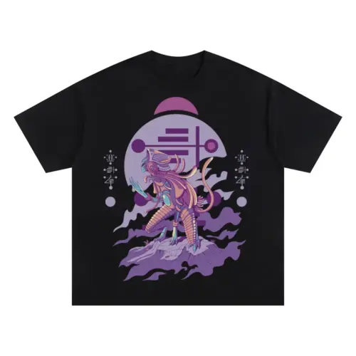 Alien Invasion 0 A Oversized Black Graphic Tee