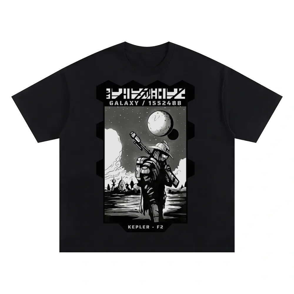 Astronauts D Oversized Black Graphic Tee
