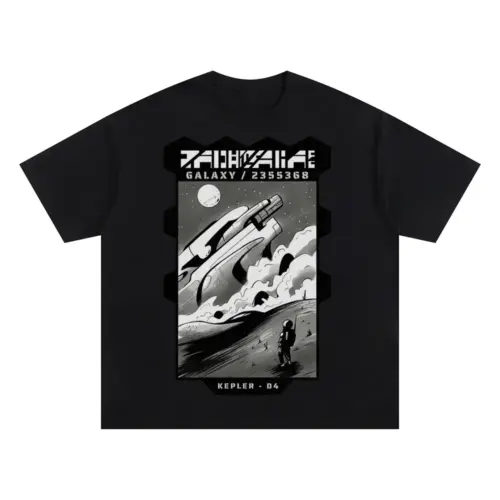 Astronauts F Oversized Black Graphic Tee
