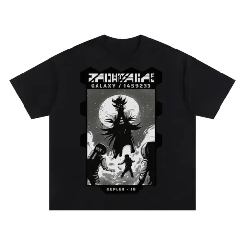 Astronauts I Oversized Black Graphic Tee