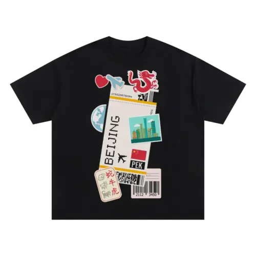Beijing Oversized Black Graphic Tee