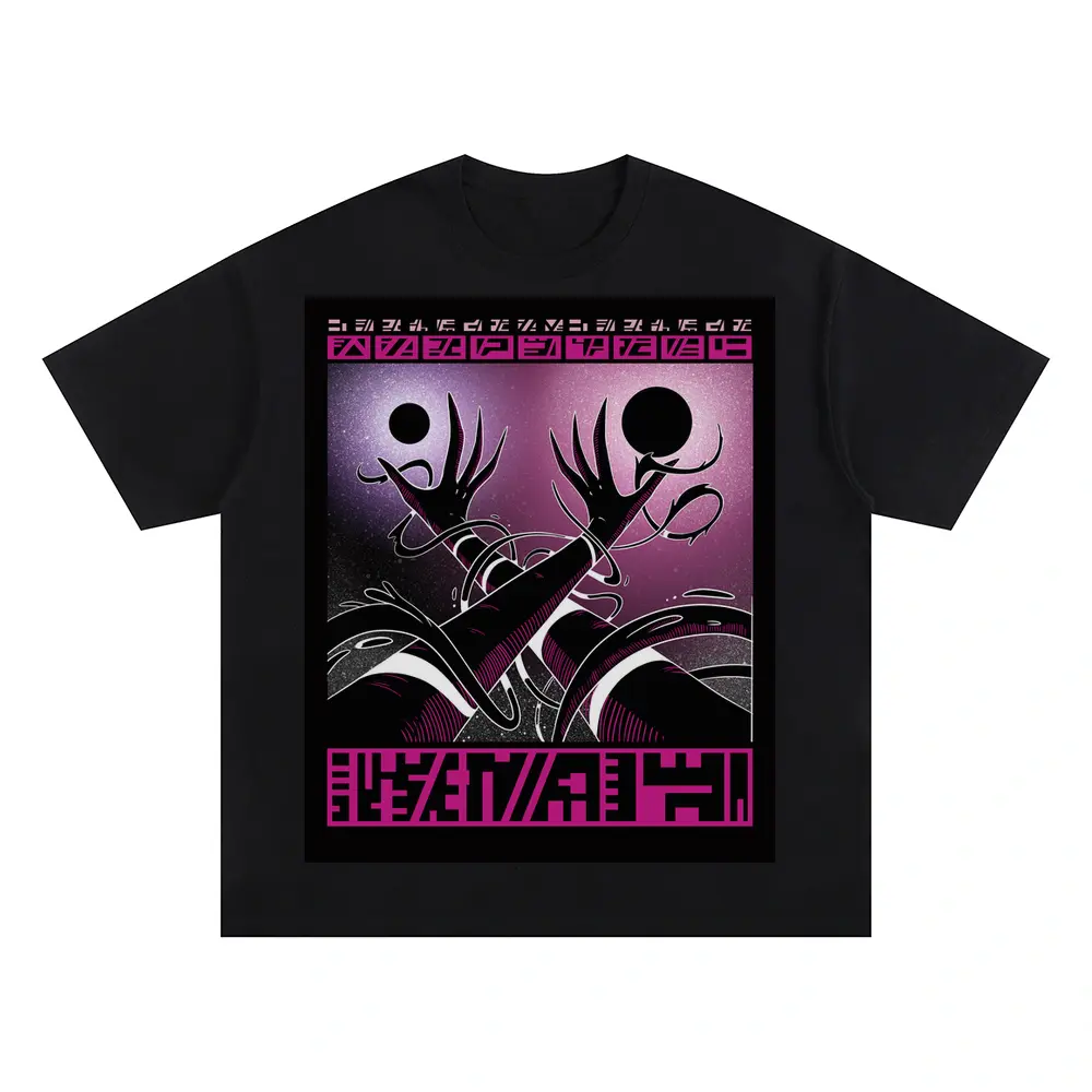 Beings Hands F Oversized Black Graphic Tee