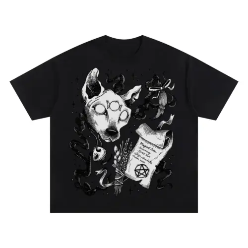 Witch H Oversized Black Graphic Tee