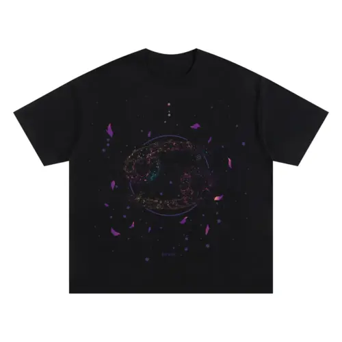 Zodiac Cancer Oversized Black Graphic Tee