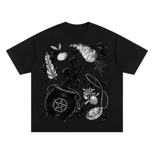 Witch Oversized Black Graphic Tee
