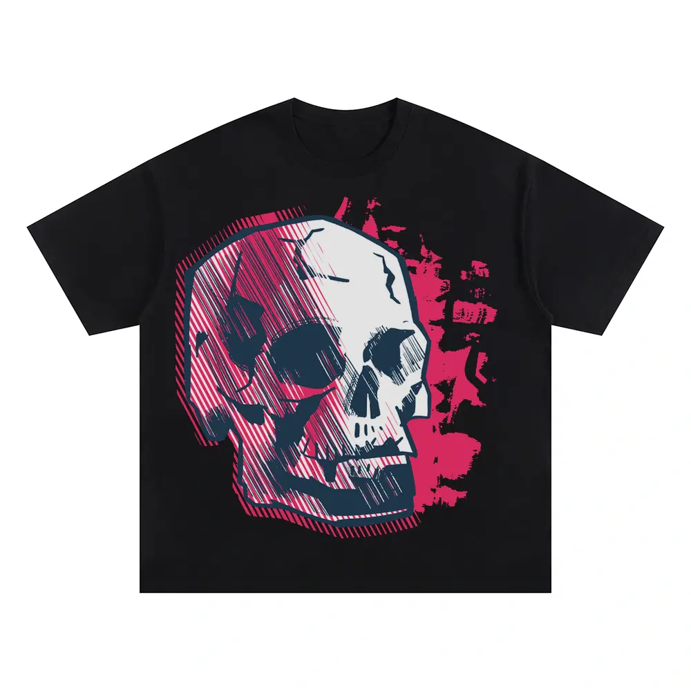 Abstractskull Oversized Black Graphic Tee