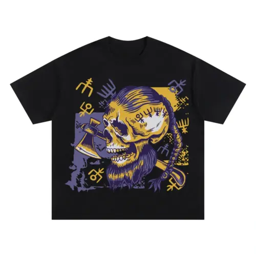 Mug Skullviking Oversized Black Graphic Tee
