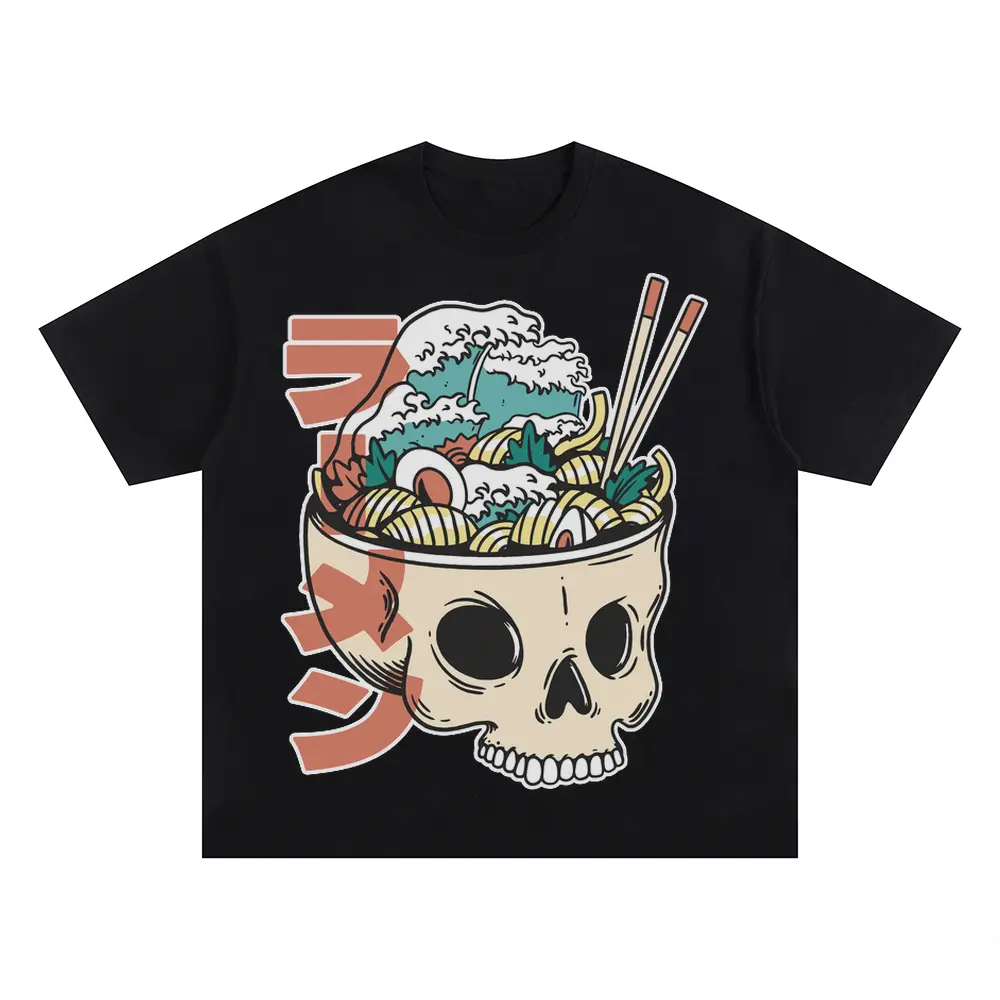 Ramenskull Oversized Black Graphic Tee