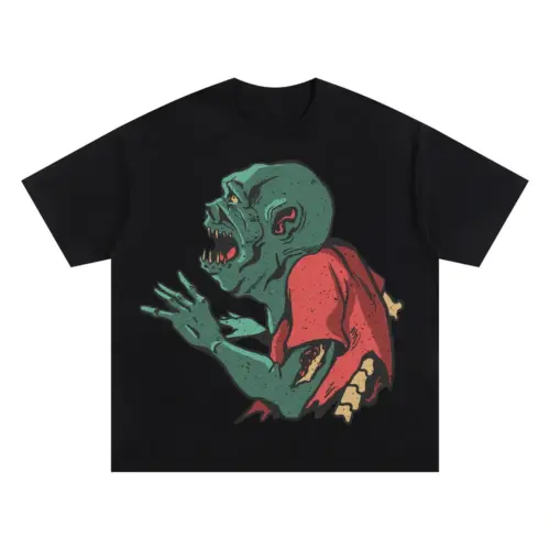 Zombie Mad Oversized Black Graphic Tee