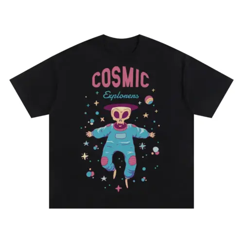 Spaceanimals B Oversized Black Graphic Tee