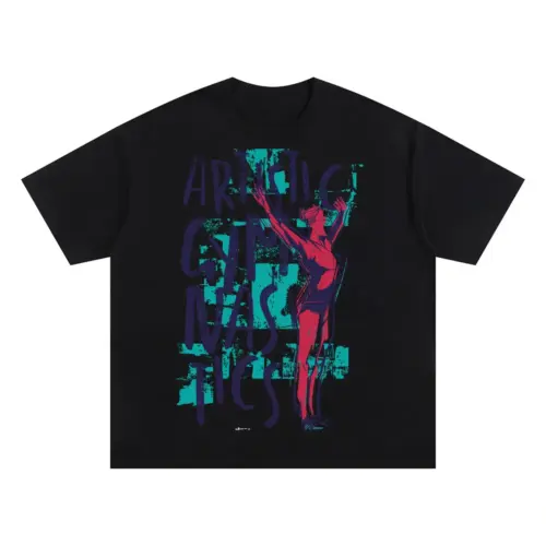 Artistic Gym Oversized Black Graphic Tee