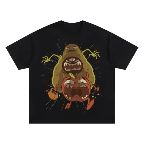 Avocado Monster Oversized Black Graphic Tee