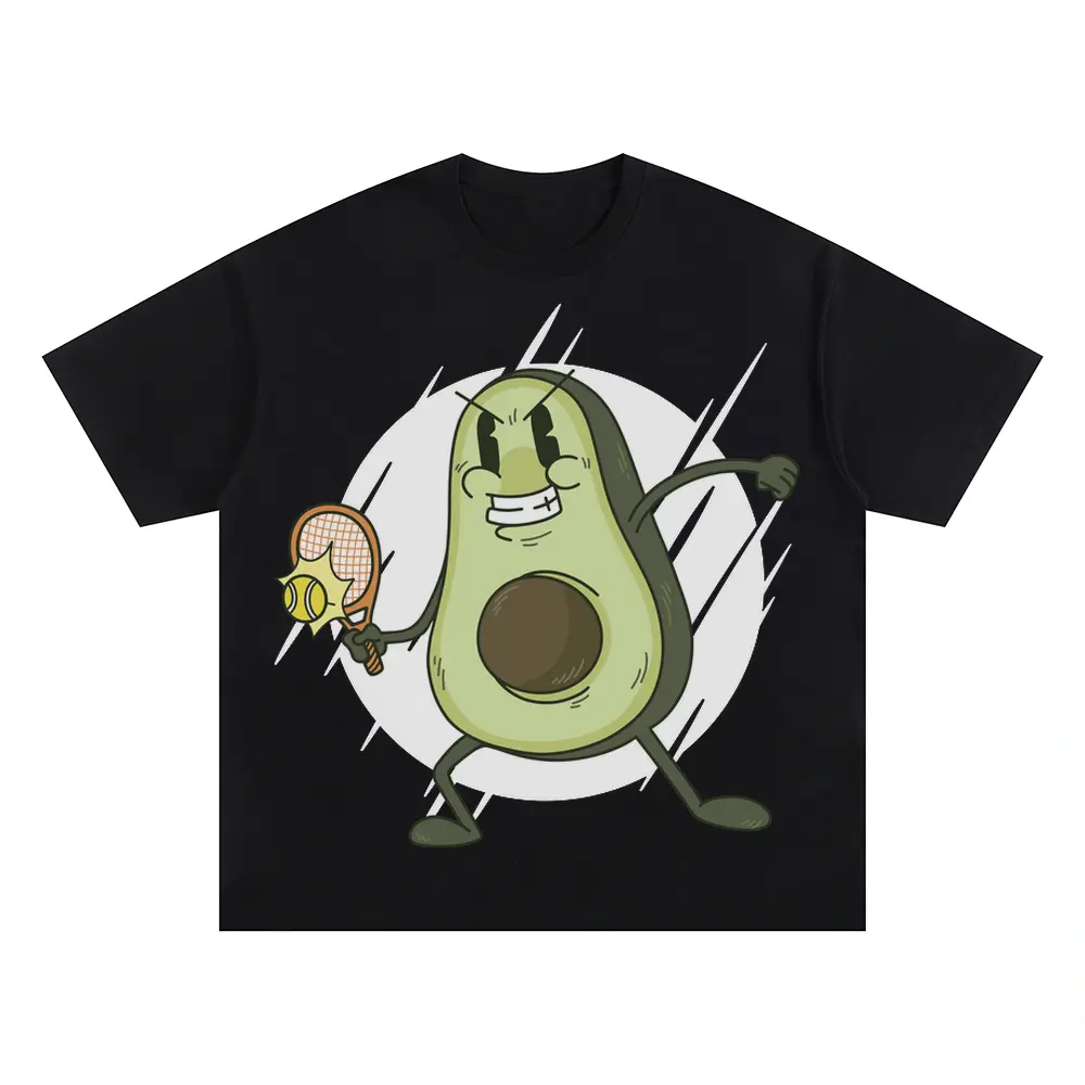 Avocado Tennis Oversized Black Graphic Tee