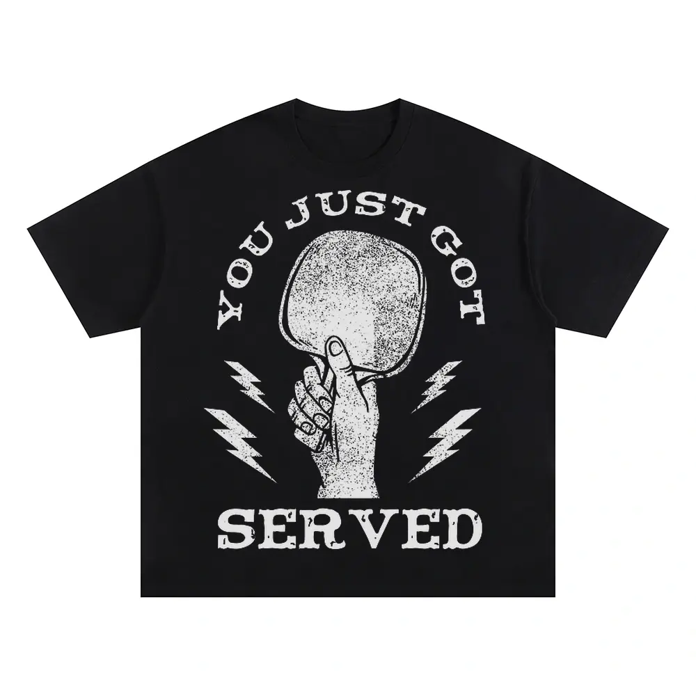 Youjustgotservedpingpong Oversized Black Graphic Tee