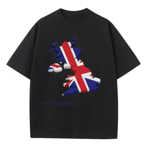 Uk A Heavyweight Oversized Black Graphic Tee