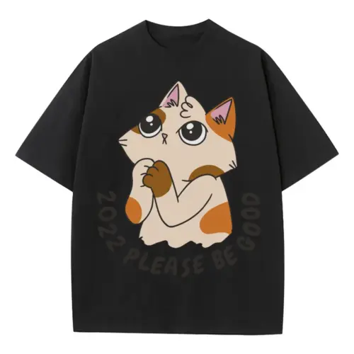 2022 Please Be Good Heavyweight Oversized Black Graphic Tee