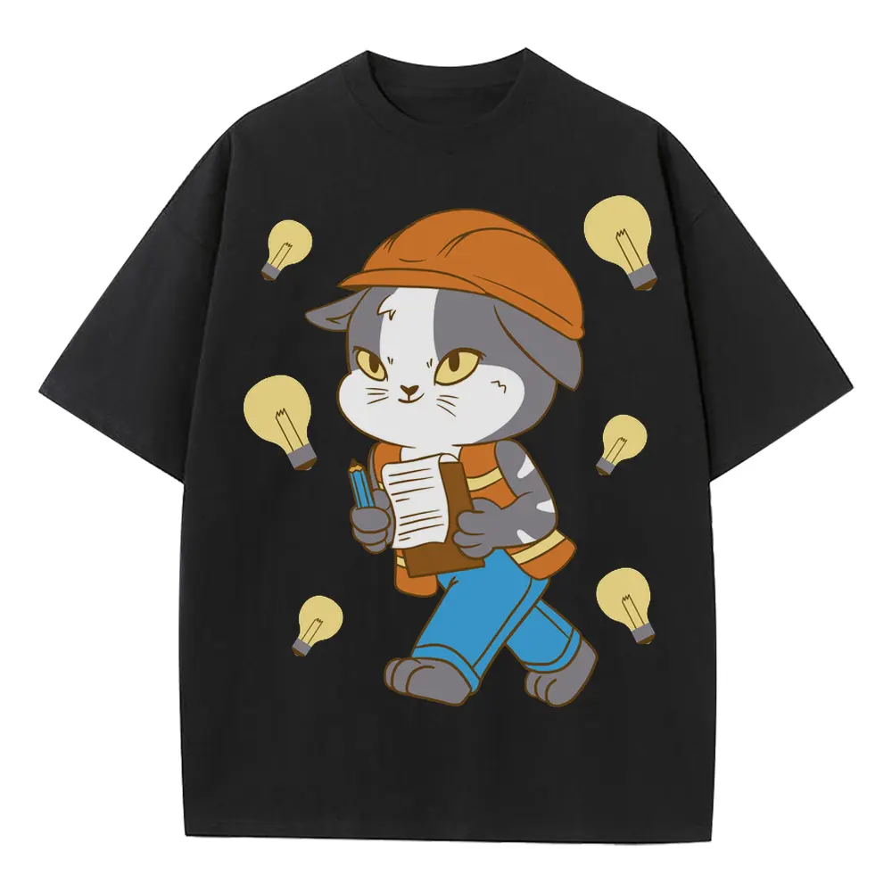 An Engineer Heavyweight Oversized Black Graphic Tee