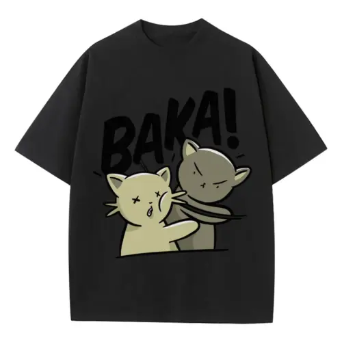 Baka Heavyweight Oversized Black Graphic Tee