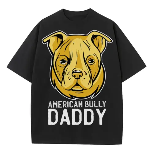 Americanbullydaddy Heavyweight Oversized Black Graphic Tee