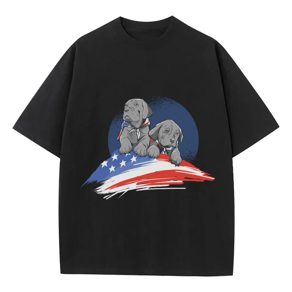 American Dogs Heavyweight Oversized Black Graphic Tee