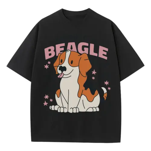 Anatomyofabeagle Heavyweight Oversized Black Graphic Tee