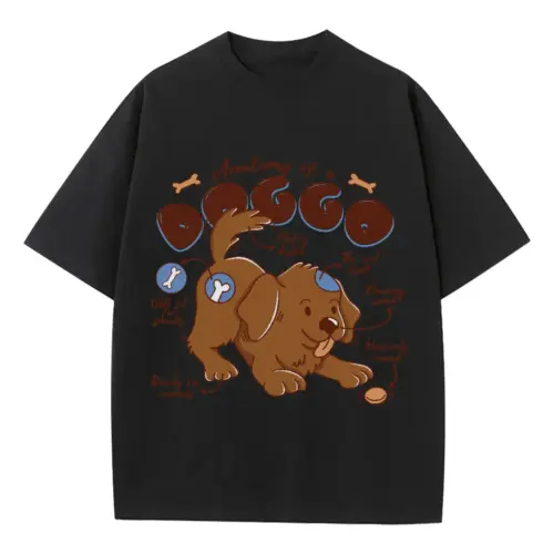 Anatomyofadoggo Heavyweight Oversized Black Graphic Tee
