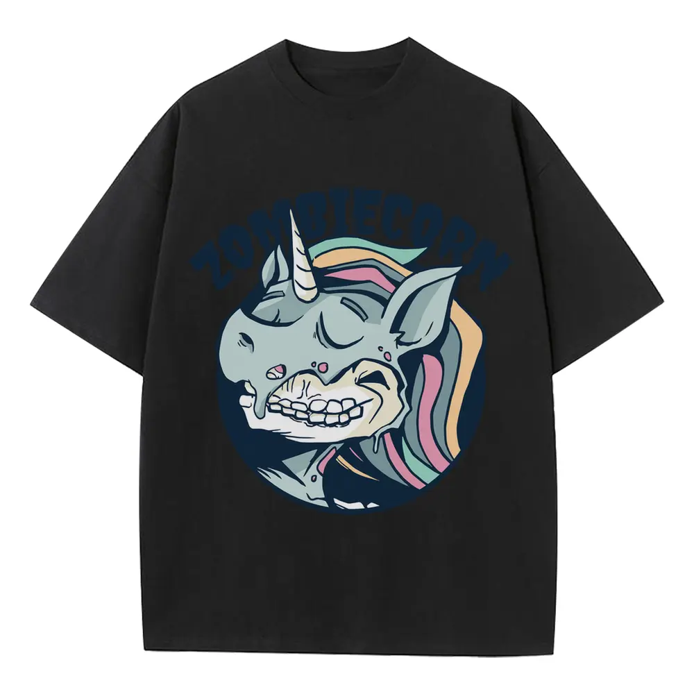 Zombiecorn Heavyweight Oversized Black Graphic Tee