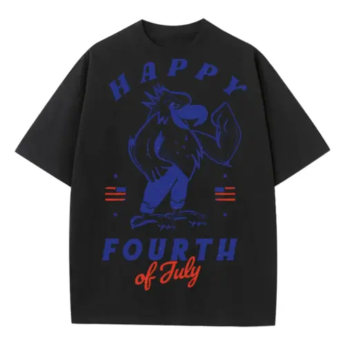 4 July Heavyweight Oversized Black Graphic Tee