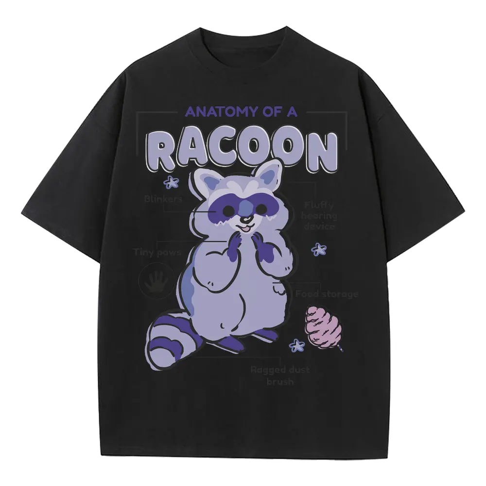 Anatomyofracoon Heavyweight Oversized Black Graphic Tee