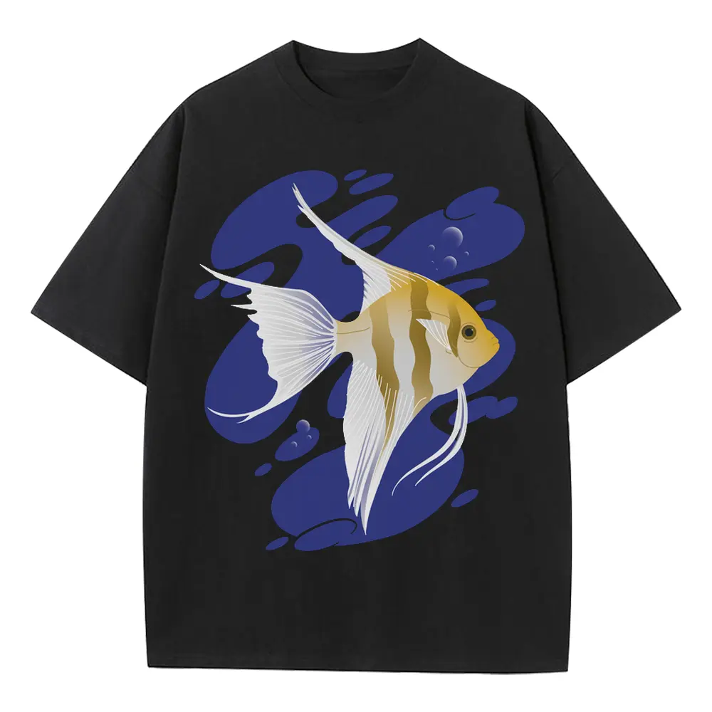 Angelfish Heavyweight Oversized Black Graphic Tee