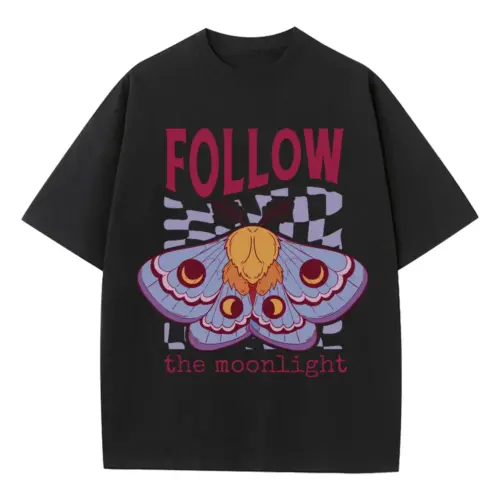 Witchymoonlight Heavyweight Oversized Black Graphic Tee