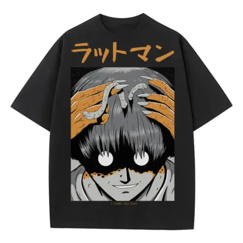 4 Heavyweight Oversized Black Graphic Tee