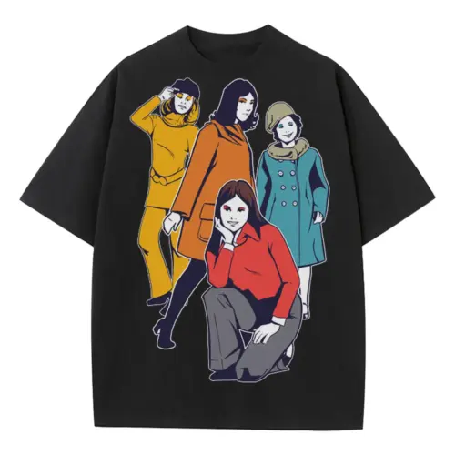 60 S Girl Heavyweight Oversized Black Graphic Tee