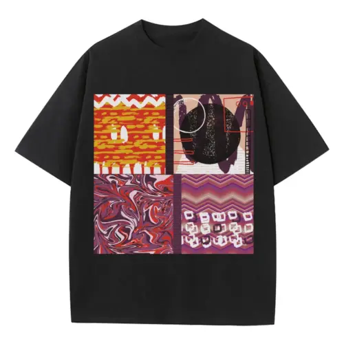 Abstract Heavyweight Oversized Black Graphic Tee