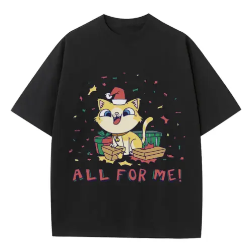 All For Me Heavyweight Oversized Black Graphic Tee