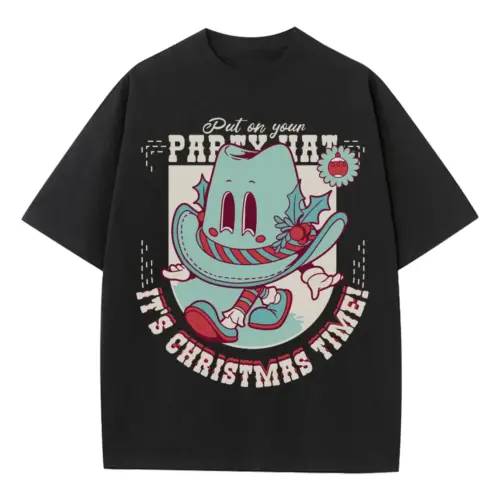 Xmascowboy Heavyweight Oversized Black Graphic Tee