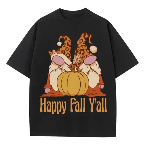 Autumngnomes Heavyweight Oversized Black Graphic Tee