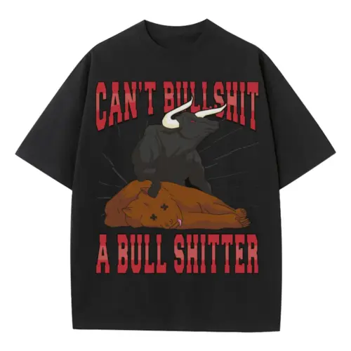 Bulls Heavyweight Oversized Black Graphic Tee