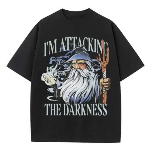 Wizard Fantasy Spell Heavyweight Oversized Black Graphic Tee