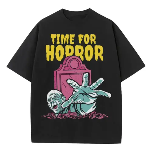 Zombie A Heavyweight Oversized Black Graphic Tee